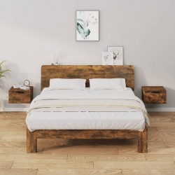 Sonata H Нощни шкафчета за стенен монтаж, 2 бр, опушен дъб, 34x30x20 см - Noptiere