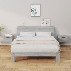 Sonata H Нощни шкафчета за стенен монтаж, 2 бр, сив сонома, 34x30x20 см - Noptiere