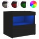 Sonata H Нощно шкафче с LED осветление, черни, 50x40x45 см