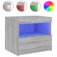 Sonata H Нощно шкафче с LED осветление, сив сонома, 50x40x45 см