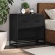 Sonata H Нощно шкафче черен 60x31x60 cм Изработена дървесина и метал