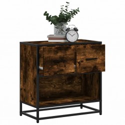 Sonata H Нощно шкафче опушен дъб 60x31x60 cm Обработено дърво и метал - Noptiere