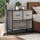 Sonata H Нощно шкафче Grey Sonoma 60x31x60 cm Обработено дърво и метал