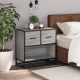 Sonata H Нощно шкафче Grey Sonoma 60x31x60 cm Обработено дърво и метал