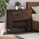 Sonata H Нощно шкафче Кафяв дъб 60x31x60 cm Изработена дървесина и метал