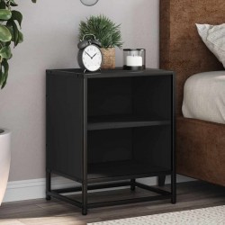 Sonata HL Нощно шкафче черно 40x31x50 cm Изработена дървесина и метал - Noptiere
