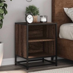 Sonata H Нощно шкафче Кафяв дъб 40x31x50 cm Изработена дървесина и метал - Noptiere