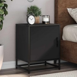 Sonata HL Нощно шкафче черно 40x31x50 cm Изработена дървесина и метал - Noptiere
