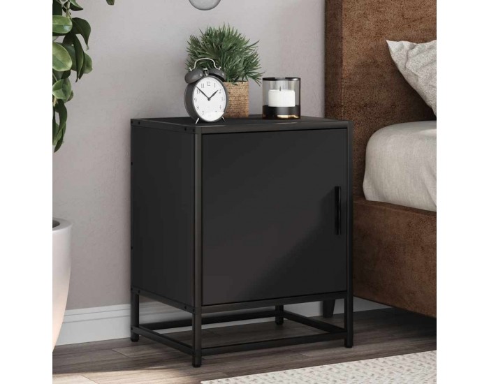 Sonata HL Нощно шкафче черно 40x31x50 cm Изработена дървесина и метал