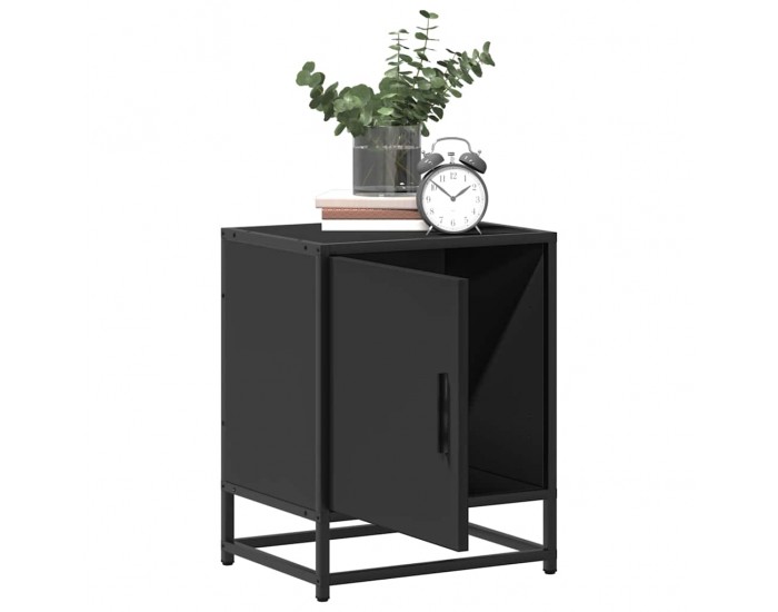 Sonata HL Нощно шкафче черно 40x31x50 cm Изработена дървесина и метал