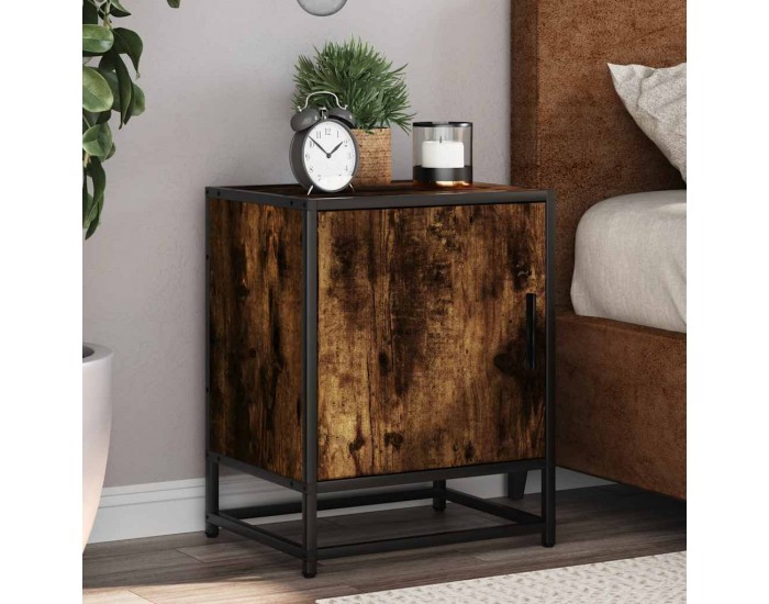 Sonata H Нощно шкафче опушен дъб 40x31x50cm Изработена дървесина и метал