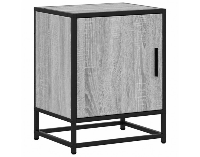 Sonata H Нощно шкафче Grey Sonoma 40x31x50 cm Обработено дърво и метал
