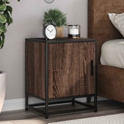 Sonata H Нощно шкафче Кафяв дъб 40x31x50 cm Изработена дървесина и метал - Noptiere