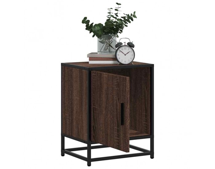 Sonata H Нощно шкафче Кафяв дъб 40x31x50 cm Изработена дървесина и метал