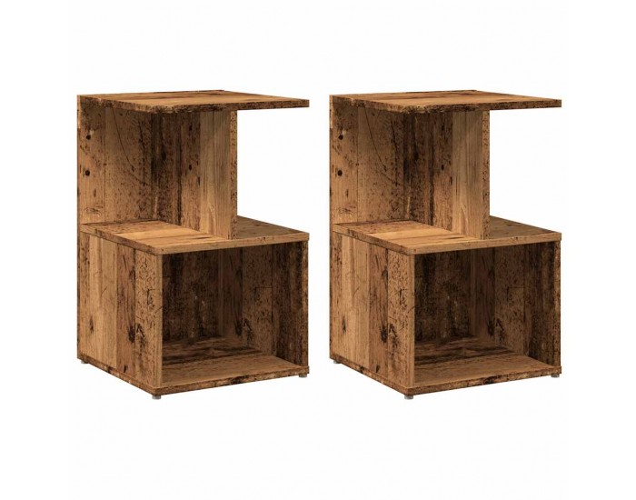 Sonata Noptiere 2 buc Lemn vechi 35x35x55 cm Lemn de prelucrare