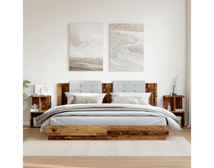 Sonata Noptiere 2 buc Lemn vechi 35x35x55 cm Lemn de prelucrare