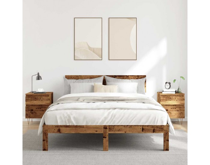 Sonata H Нощни шкафчета 2 бр старо дърво 40x35x50 см инженерно дърво
