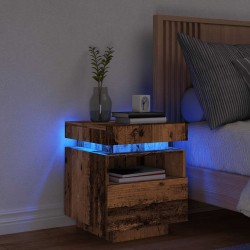 Sonata H Нощно шкафче с LED осветление Старо дърво 40x39x48,5 cm - Noptiere
