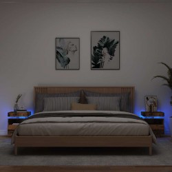 Sonata H Нощни шкафчета с LED осветление 2 бр, старо дърво, 40x39x48,5см - Noptiere