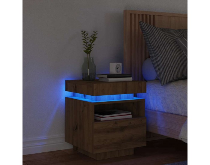 Sonata H Нощен шкаф с LED осветление Artisan Oak 40x39x48,5 cm
