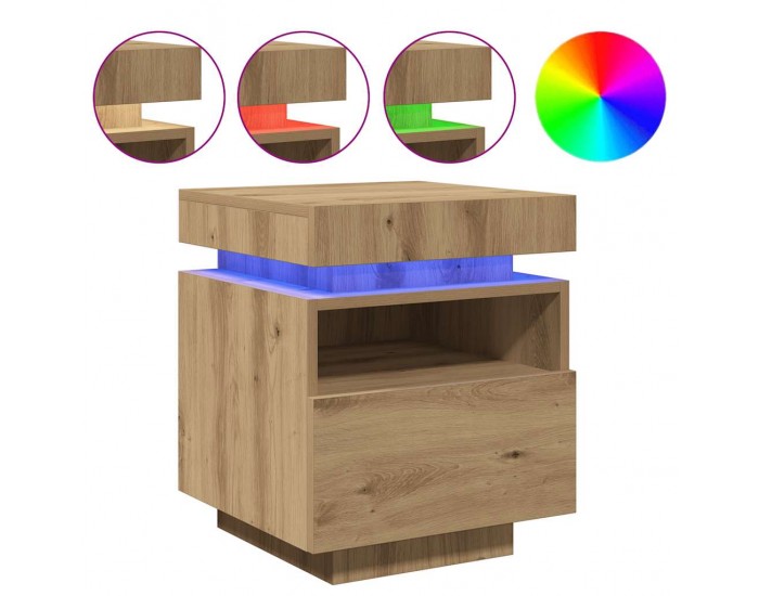 Sonata H Нощен шкаф с LED осветление Artisan Oak 40x39x48,5 cm