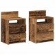 Sonata Noptiere 2 buc cu 2 sertare Lemn vechi 40x33x60 cm