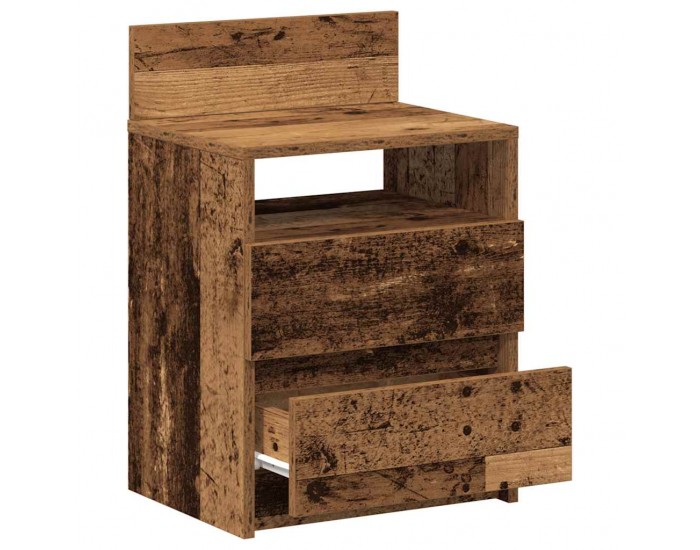 Sonata Noptiere 2 buc cu 2 sertare Lemn vechi 40x33x60 cm