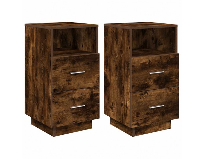 Sonata Noptiere 2 buc cu 2 sertare stejar afumat 36x36x68 cm
