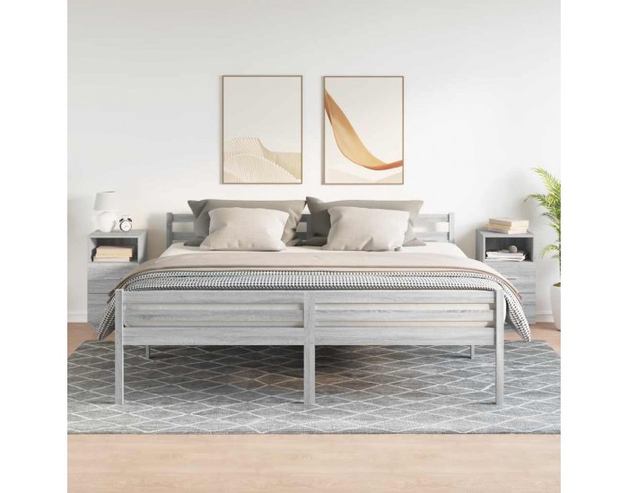 Sonata Noptiere 2 buc cu 2 sertare Gri Sonoma 36x36x68 cm