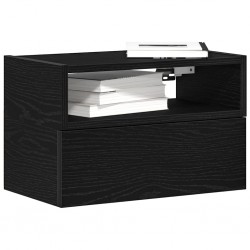 Sonata H Нощно шкафче за стенен монтаж, черно, 45x26x28,5 см - Noptiere