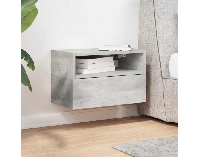 Sonata H Нощно шкафче за стенен монтаж, бетонно сив, 45x26x28,5 см
