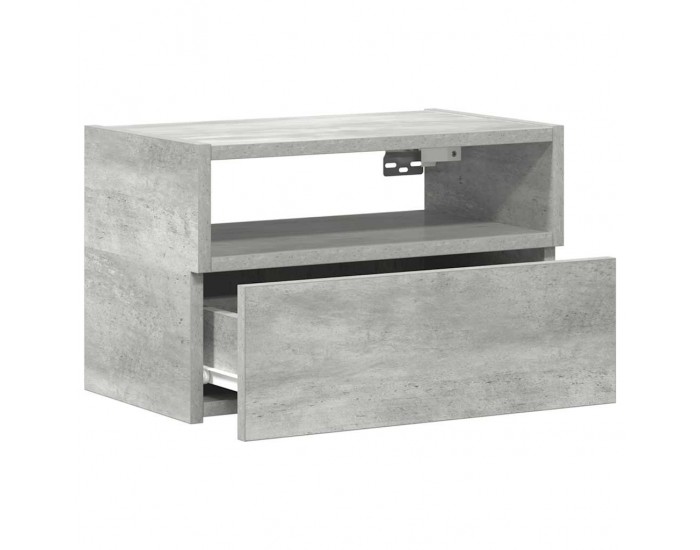 Sonata H Нощно шкафче за стенен монтаж, бетонно сив, 45x26x28,5 см