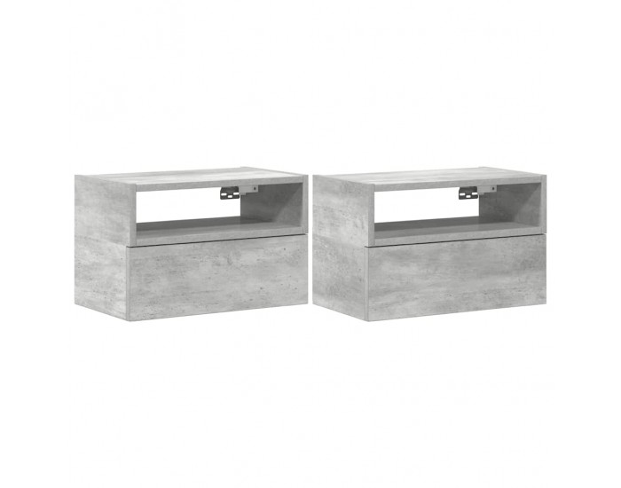 Sonata H Нощни шкафчета за стенен монтаж 2 бр бетонно сиви 45x26x28,5 см
