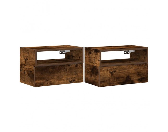 Sonata H Нощни шкафчета за стенен монтаж, 2 бр, опушен дъб, 45x26x28,5см
