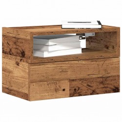 Sonata H Нощно шкафче за стенен монтаж, старо дърво, 45x26x28,5 см - Noptiere