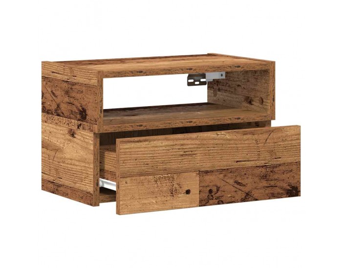 Sonata H Нощно шкафче за стенен монтаж, старо дърво, 45x26x28,5 см