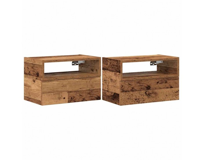 Sonata H Нощни шкафчета за стенен монтаж, 2 бр, старо дърво 45x26x28,5см
