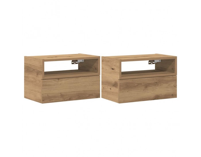 Sonata H Нощни шкафчета за стенен монтаж, 2 бр, дъб артизан 45x26x28,5см