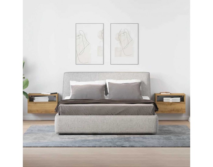 Sonata H Нощни шкафчета за стенен монтаж, 2 бр, дъб артизан 45x26x28,5см