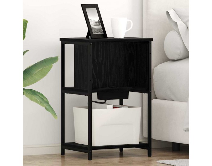 Sonata H Нощен шкаф Черен дъб 38 x 31 x 61 см Инженерно дърво