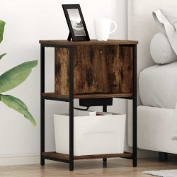 Sonata H Нощен шкаф Опушен дъб 38 x 31 x 61 см Инженерно дърво - Noptiere
