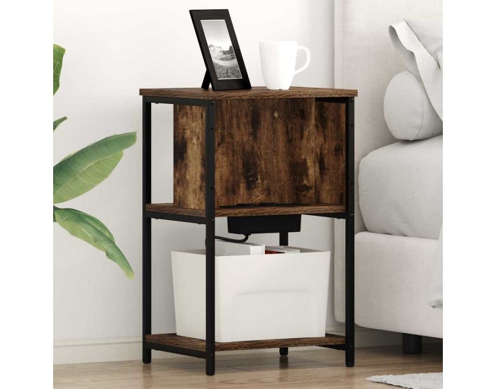 Sonata H Нощен шкаф 2 pcs Опушен дъб 38 x 31 x 61 см Инженерно дърво