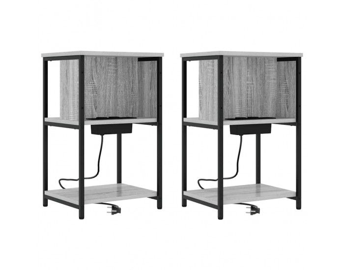 Sonata H Нощен шкаф 2 pcs Сив сонома 38 x 31 x 61 см Инженерно дърво