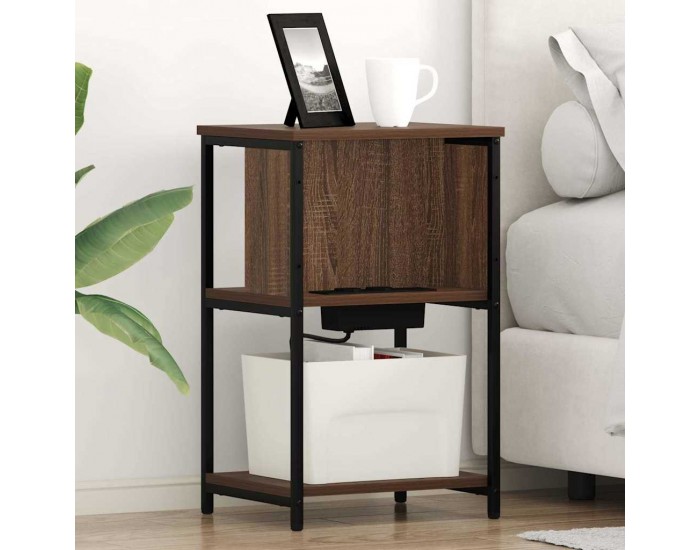 Sonata H Нощен шкаф Кафяв дъб 38 x 31 x 61 см Инженерно дърво