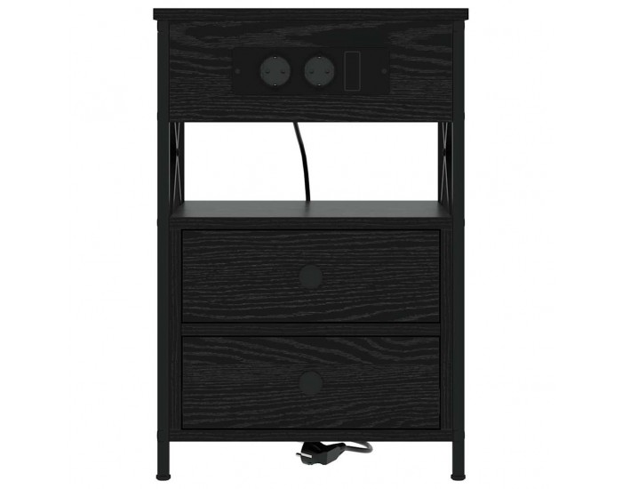 Sonata H Нощен шкаф с чекмедже Черен дъб 40 x 31 x 60 см Инженерно дърво