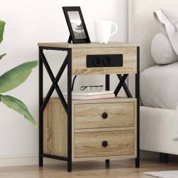 Sonata H Нощно шкафче с зарядна станция Сонома дъб 40 x 31 x 60 см - Noptiere