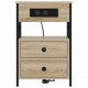 Sonata H Нощно шкафче с зарядна станция Сонома дъб 40 x 31 x 60 см