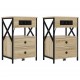Sonata H Нощно шкафче с зарядна станция 2 pcs Сонома дъб 40 x 31 x 60 см