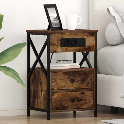 Sonata H Нощно шкафче с зарядна станция Димян дъб 40 x 31 x 60 см - Noptiere