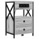 Sonata H Нощно шкафче с зарядна станция 2 pcs Сив сонома 40 x 31 x 60 см